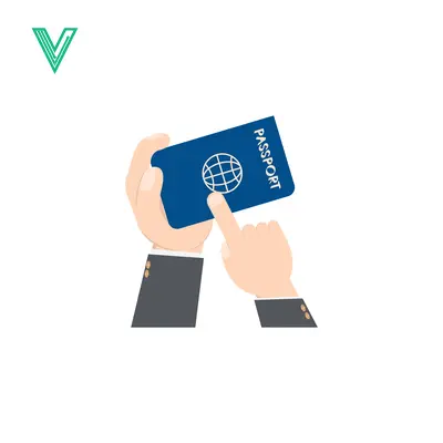 Hand Holding Blue Passport for Travel and Identification