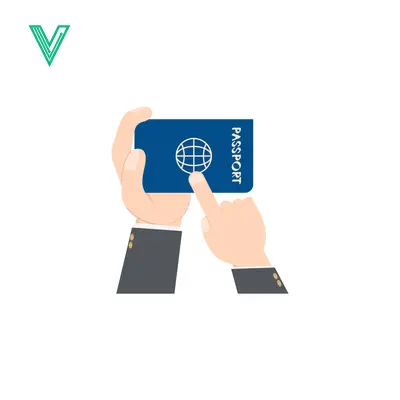 Hands Holding a Blue Passport with Globe Emblem