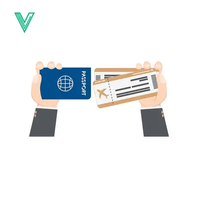 Premium design asset: Hands holding passport and airplane tickets for travel