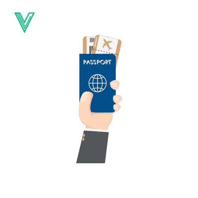 Hand holding passport and airplane tickets for travel