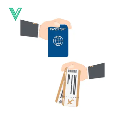 Hands holding passport and plane tickets for travel