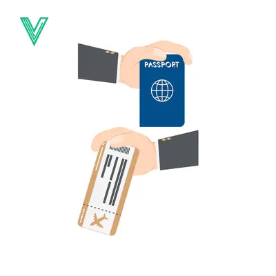 Hands holding passport and boarding pass for travel