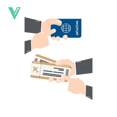 Hands exchanging passport and airplane tickets for travel