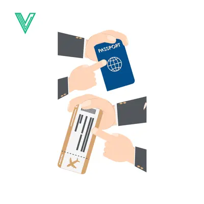 Hands holding passport and boarding pass for travel