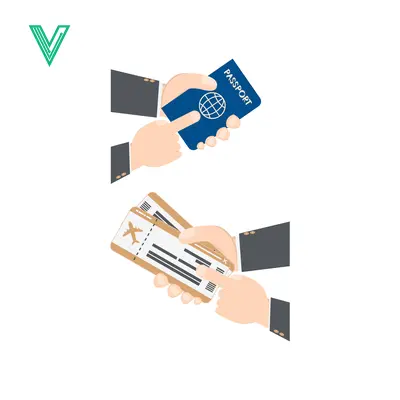 Hands holding passport and airplane tickets for travel