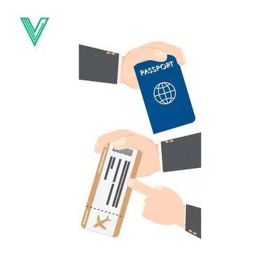 Hands holding passport and boarding pass for travel