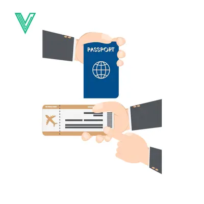 Hands exchanging passport and airplane ticket for travel