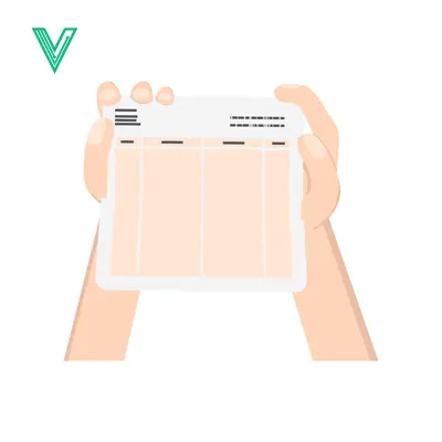 Hands holding a tablet displaying a website interface