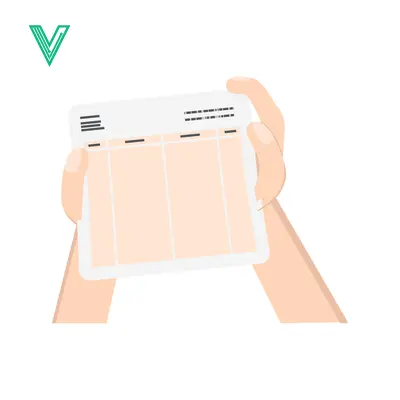 Hands holding a document with lines and text