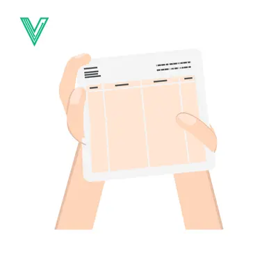 Hands holding a document with columns and text