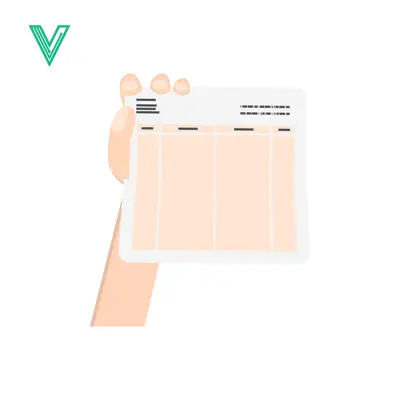 Minimalist Illustration of a Hand Holding a Digital Tablet with Data Visualization