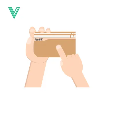 Hands holding and touching a bank card for payment