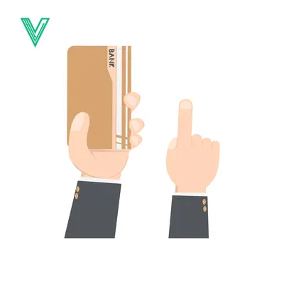 Hand holding credit card and pointing finger