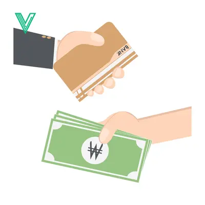 Hand exchanging credit card for Korean Won banknotes