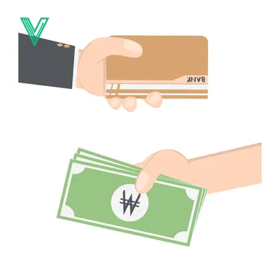 Aset premium populer: Hand exchanging money for bank card illustration