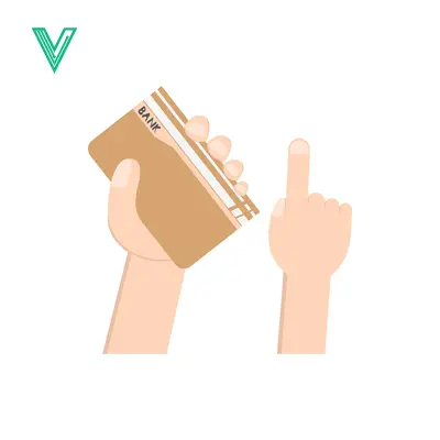 Hand holding credit card and pointing finger