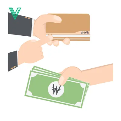 Hand exchanging credit card for Korean Won banknotes