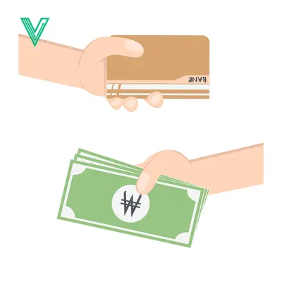 Hand exchanging money for a card