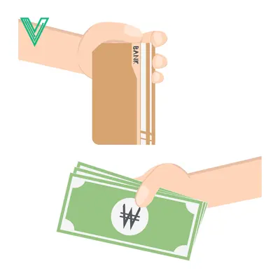 Hand holding Korean Won bills and a card for payment