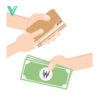 Hands exchanging money and credit card for payment