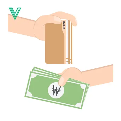 Hand exchanging money for goods