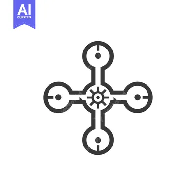 Aset premium populer: Abstract Geometric Cross with Central Eye and Circles