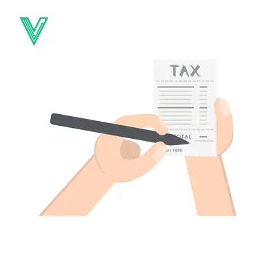 Hand Filling Out Tax Form with Pen