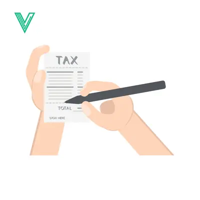 Hand Filling Out Tax Form with Pen