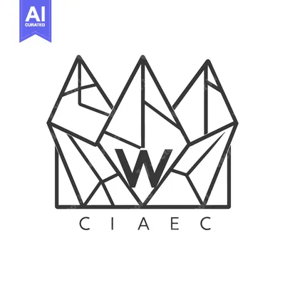 Aset premium populer: Abstract geometric crown with letter W in the center
