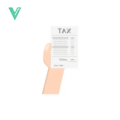 Aset premium populer: Hand Holding Tax Document with Total Amount
