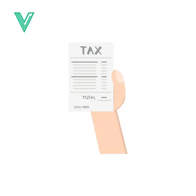 Aset desain premium: Hand Holding Tax Document with Total Amount