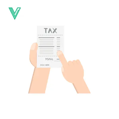 Hand Holding Tax Document with Finger Pointing to Total