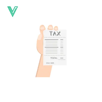Hand Holding a Tax Document with Total Amount Due
