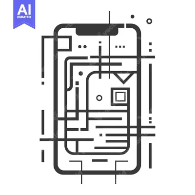 Aset desain premium: Abstract Geometric Design Depicting a Smartphone