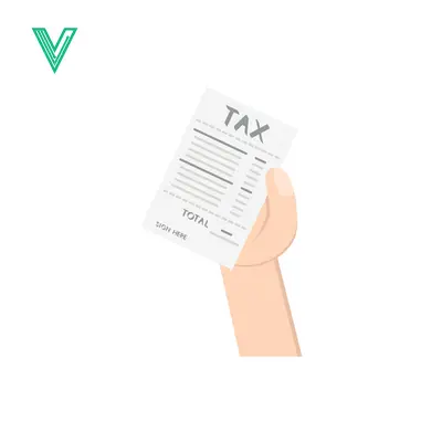 Aset desain premium: Hand Holding a Tax Document