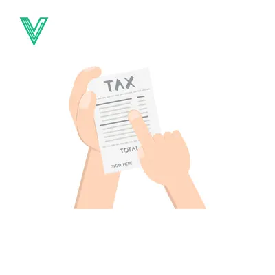 Hand Holding and Pointing at Tax Document with Financial Data