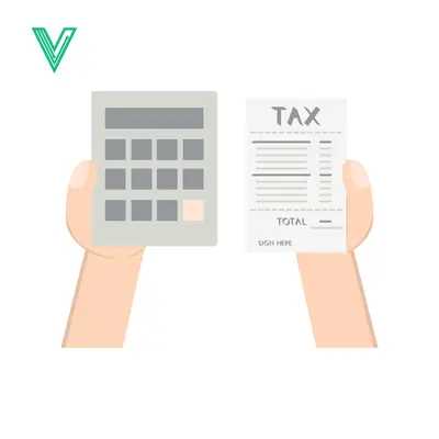 Hands Holding Calculator and Tax Document for Financial Planning