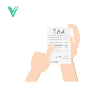 Aset desain premium: Hand Holding and Pointing to a Tax Document