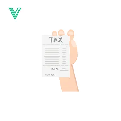 Hand holding a tax document with the word TAX prominently displayed