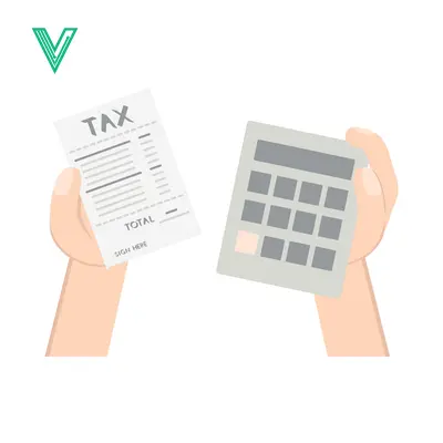 Hands holding tax document and calculator for financial calculation