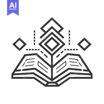 Aset desain premium: Abstract Geometric Design Featuring an Open Book and a Diamond
