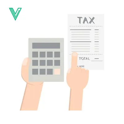 Hands holding calculator and tax document for financial calculation