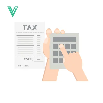 Tax Calculation with Calculator and Receipt