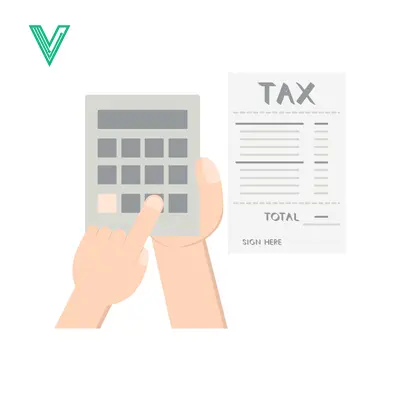 Hands Calculating Tax Document with Calculator