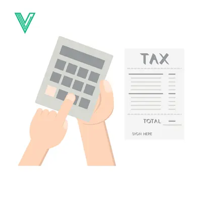 Calculating Taxes with Calculator and Receipt