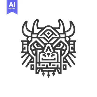 Abstract Geometric Design of a Face with Horns