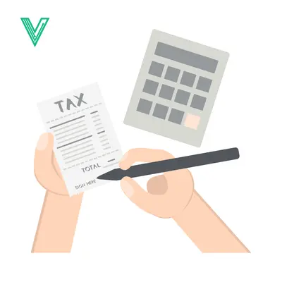 Person calculating taxes with a calculator and pen