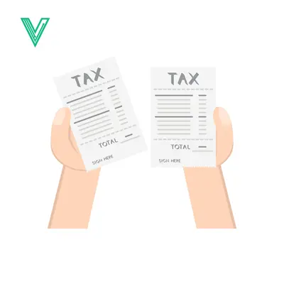 Premium design asset: Two Hands Holding Tax Receipts
