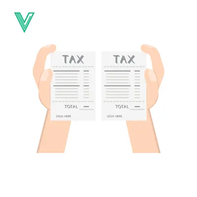 Torn Tax Document Held by Hands