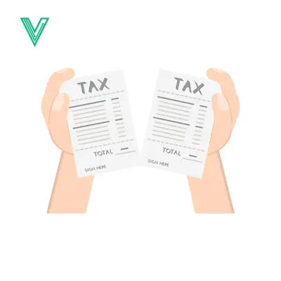 Aset desain premium: Hands tearing tax document in half symbolizing financial problems